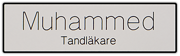 Namnskylt rektangulär i plastlaminat -305 silver/s