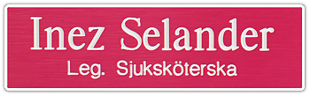 Namnskylt rektangulär i plastlaminat -317 rosa/vit