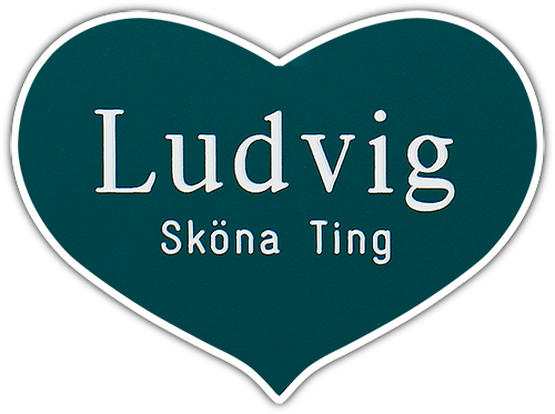 Namnskylt hjärta i plastlaminat -508 mörkgrön/vit