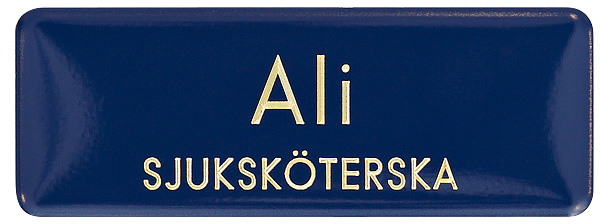 Namnskylt rektangulär i mässing - 373 blå/guld