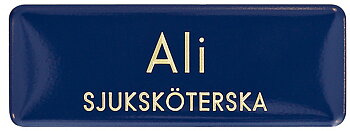 Namnskylt rektangulär i mässing - 373 blå/guld