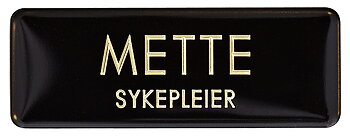 Namnskylt rektangulär i mässing - 328 svart/guld
