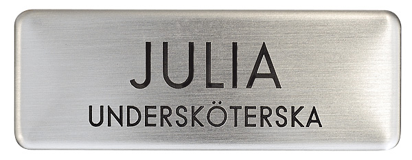 Namnskylt rektangulär i mässing - 333 silver/svart