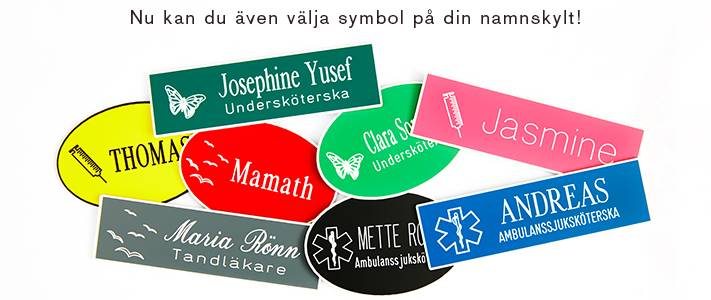 Namnskylt oval i plastlaminat -410 vit/blå - 2