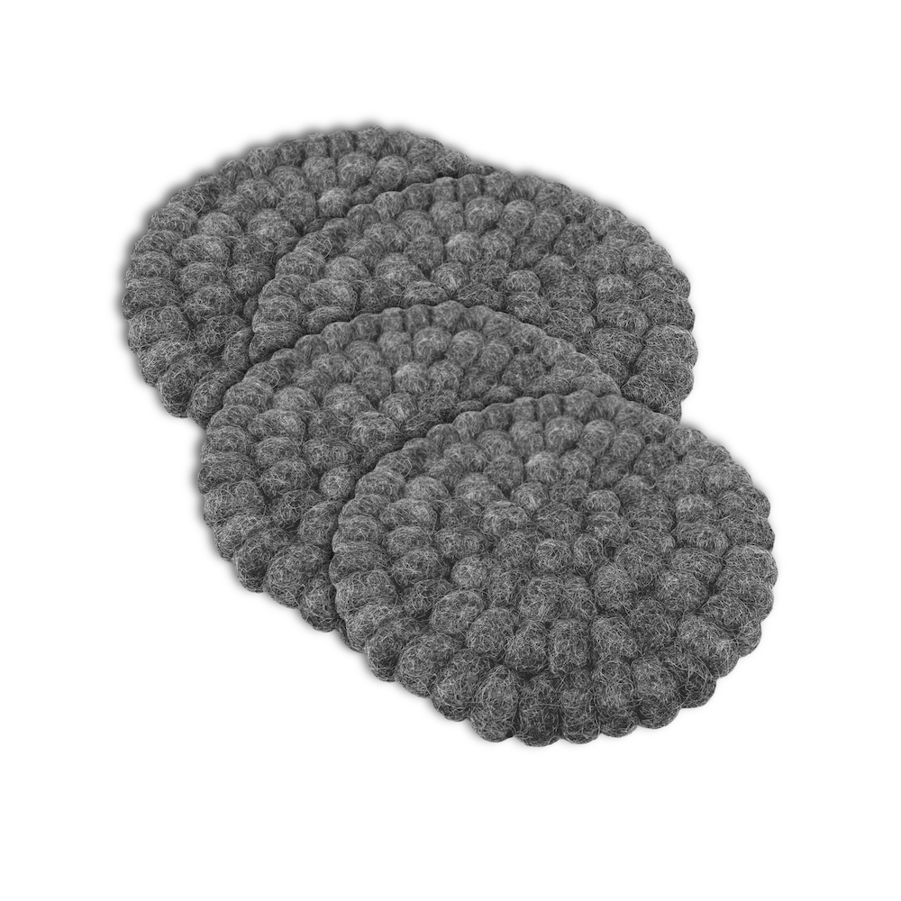 Wooldesign villapalloalustat, 4-pack, grafiitinharmaa