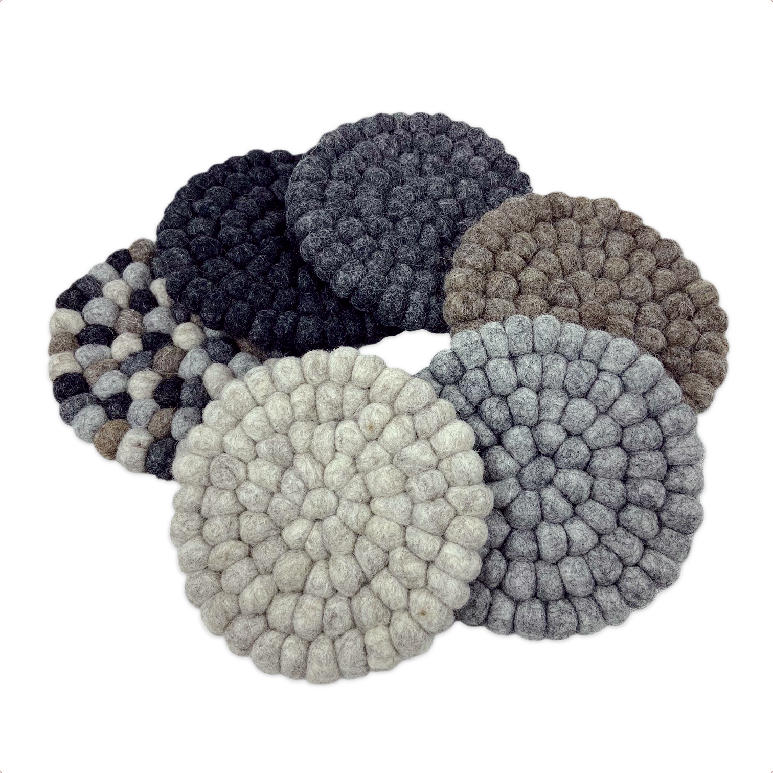 Wooldesign villapalloalustat, 4-pack, musta-harmaa - 4