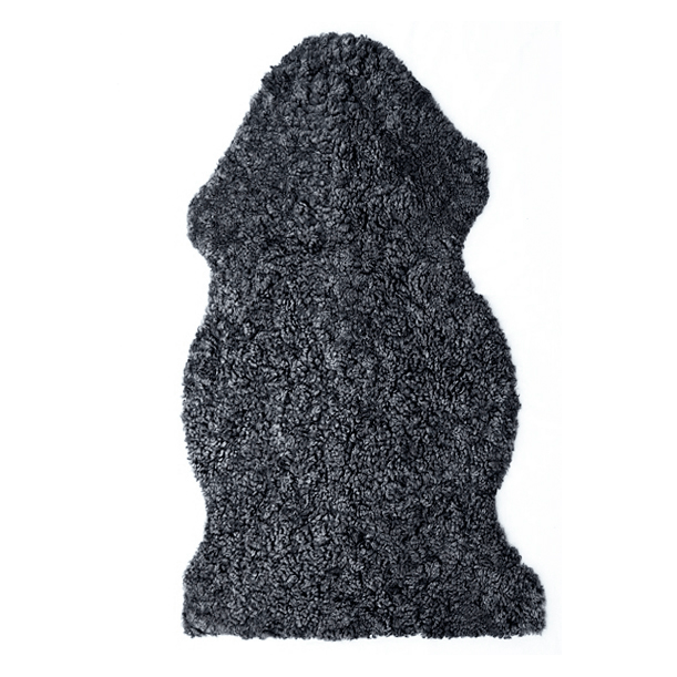 Antracitgrå Kortklippt, Lockig Fårskinnsfäll - 2