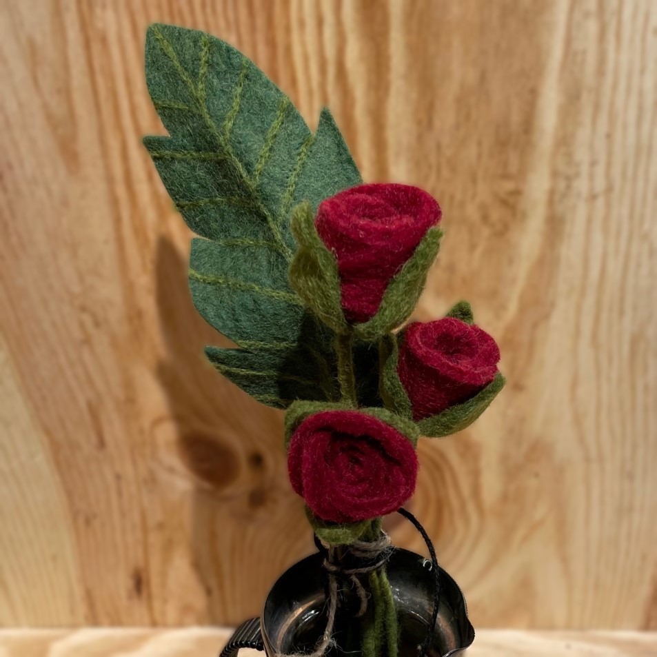 Bukett Kärlekens Ros av vackra Röda ullblommor - 3