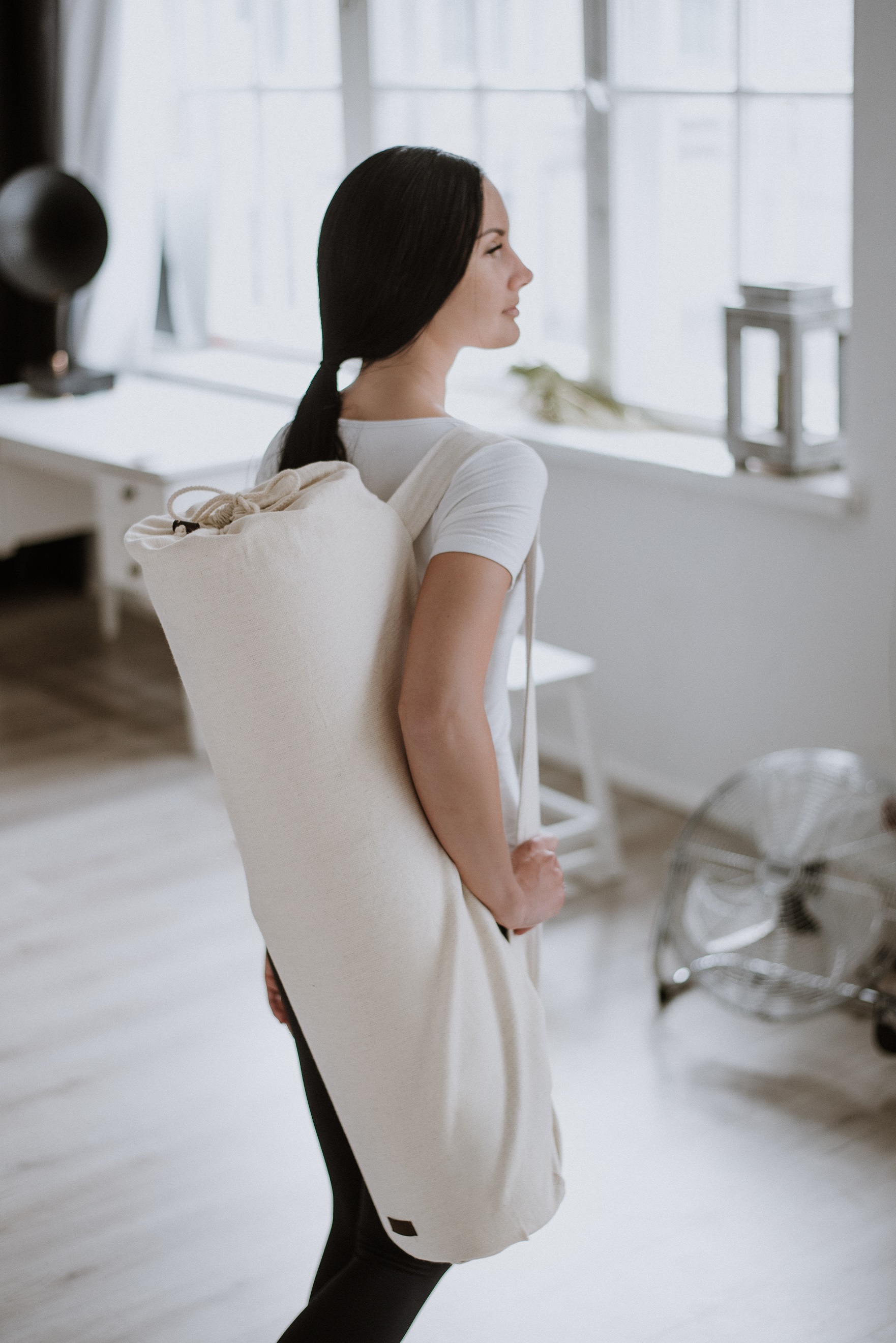 Yogamatta i lyxig och bekväm ull i naturvit nyans - 8