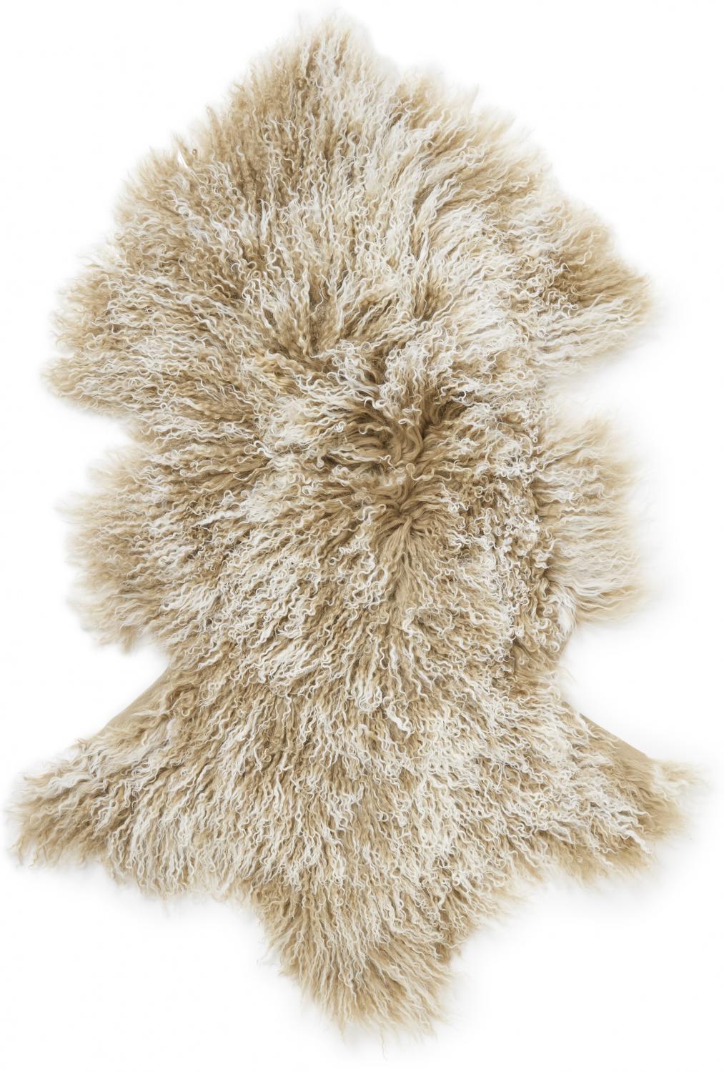 Beige vit snowtop Tibetanskt Lammskinn