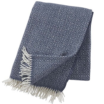 Ullpläd Stella Smokey Blue i lammull  från Klippan