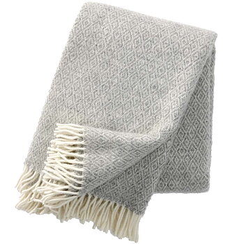 Ullpläd Stella Light Grey i lammull  från Klippan