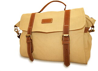 Axelväska beige canvas