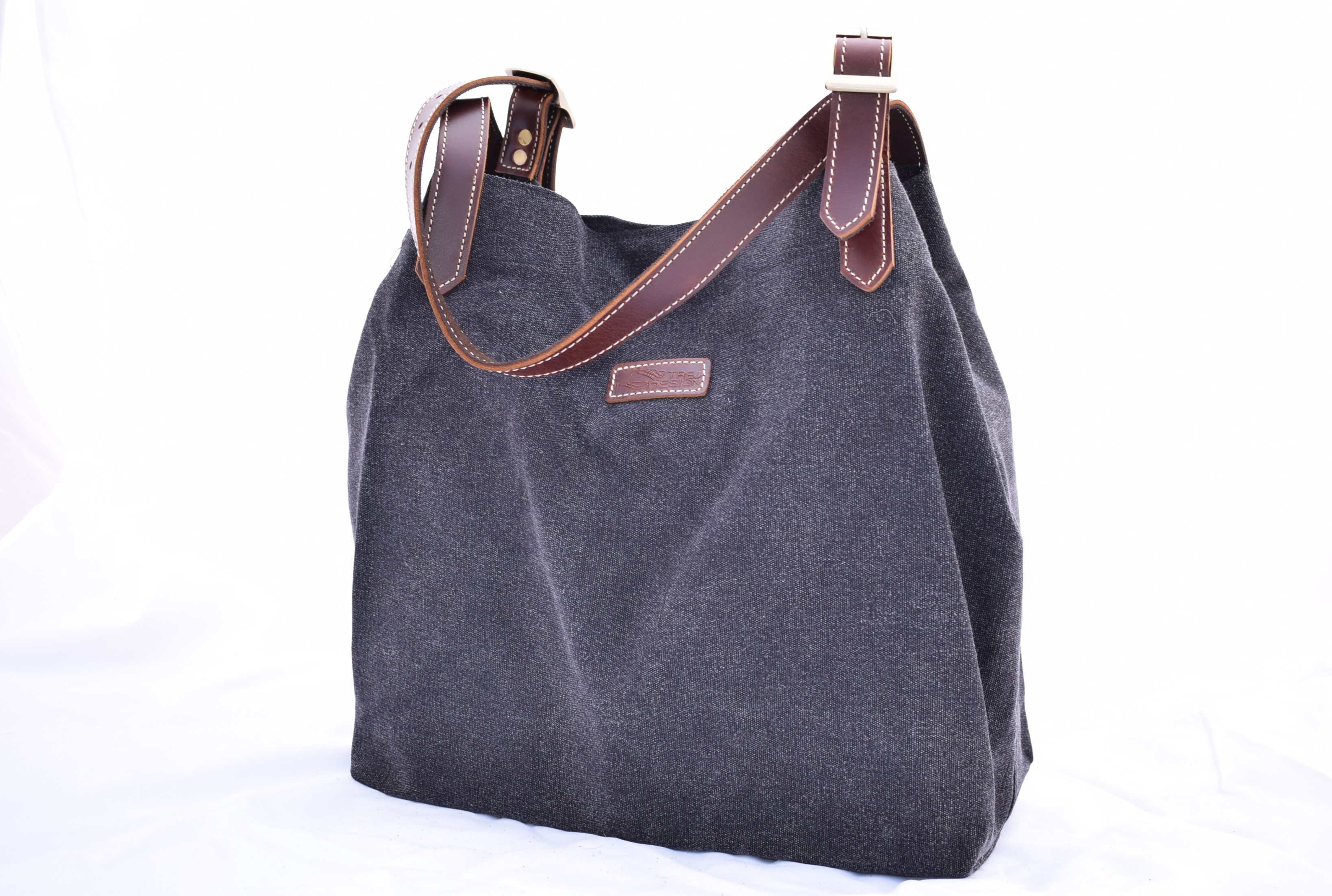 Canvas bag grey/black