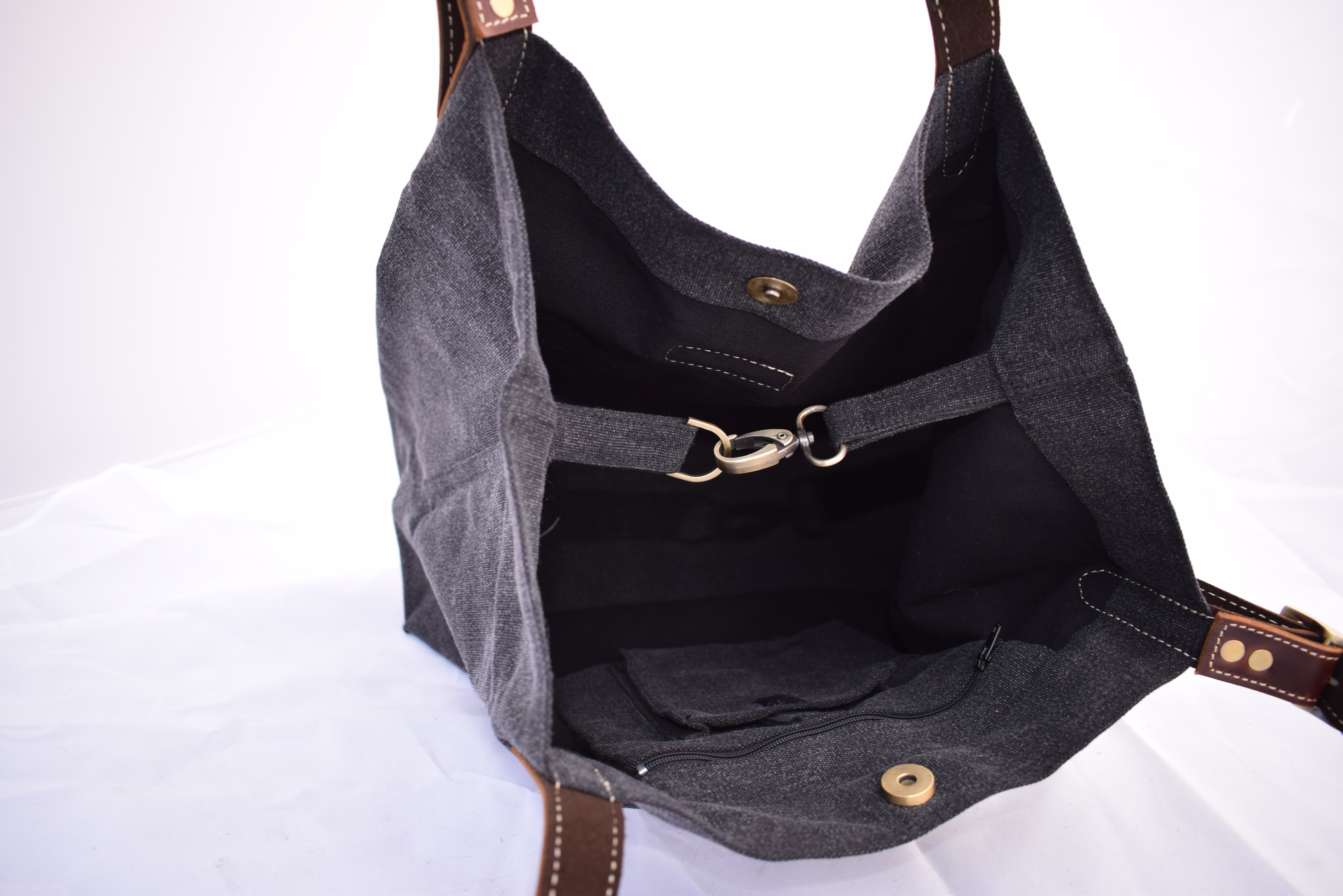 Canvas bag grey/black - 3