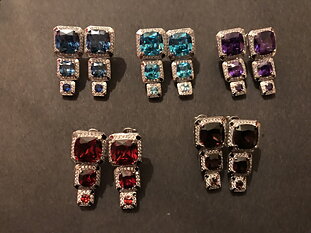 Square "Romantic Red" Earrings