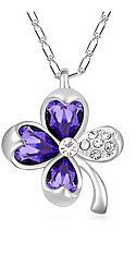 Necklace "clover" purple