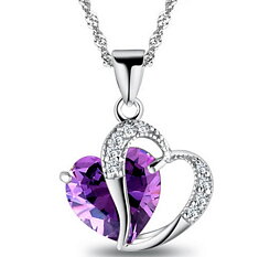 Necklace "crystalheart" purple