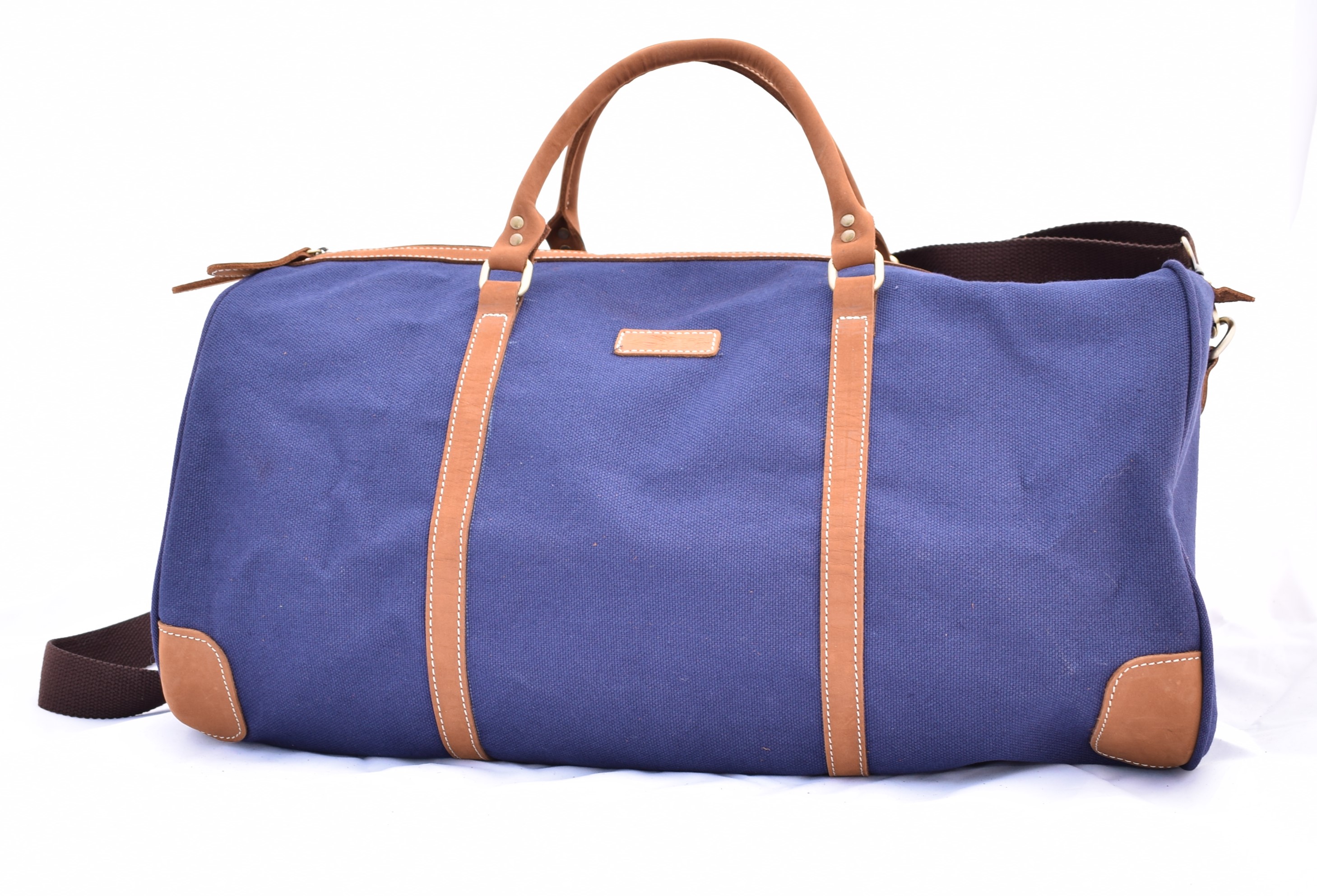 Weekendbag blå canvas