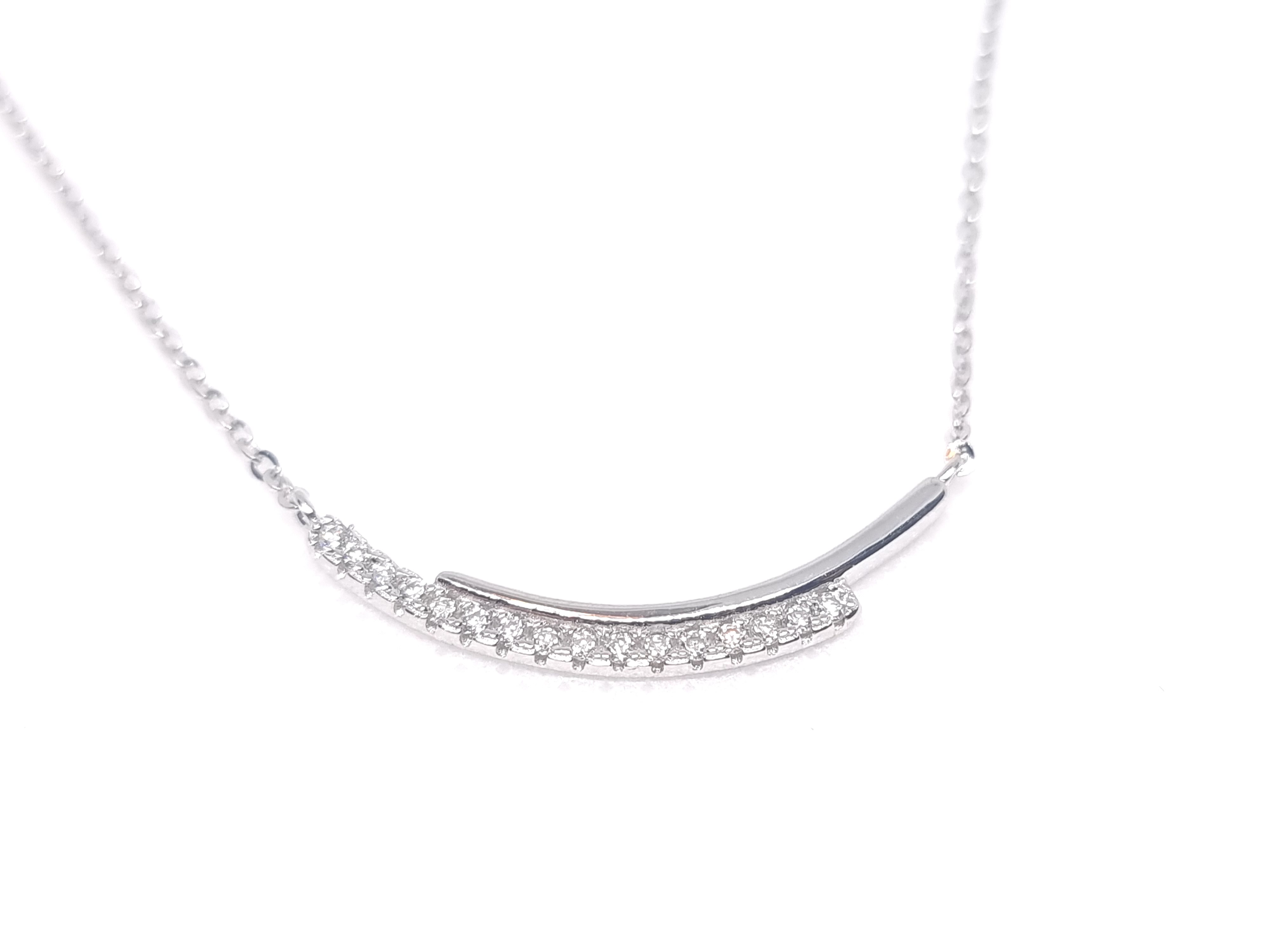 Together Silver and moissanite necklace - 2