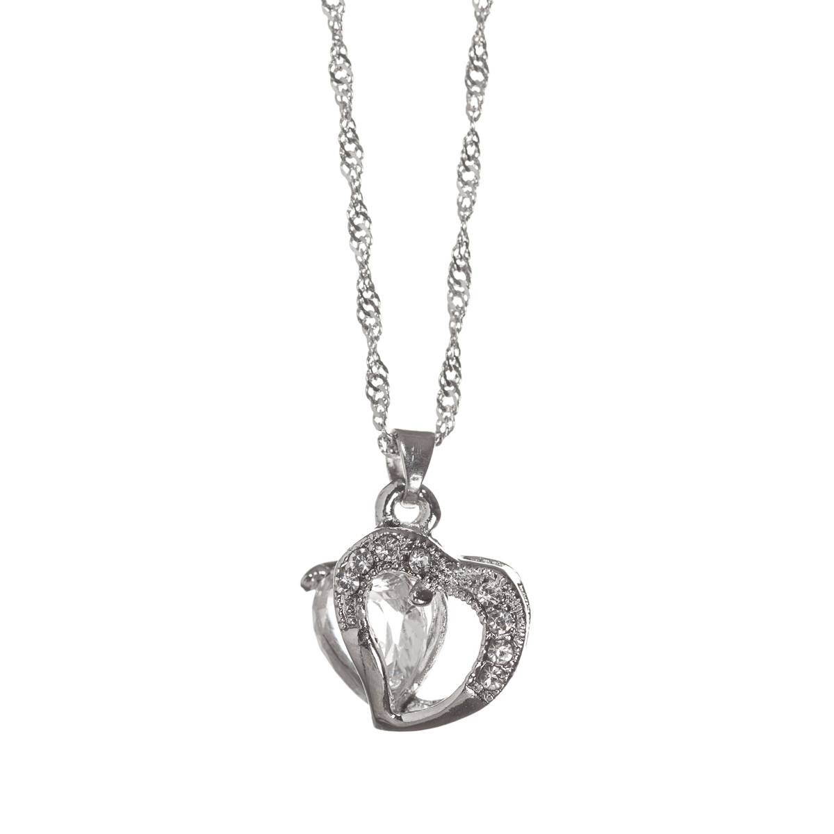 Halsband "crystalheart" vit - 2