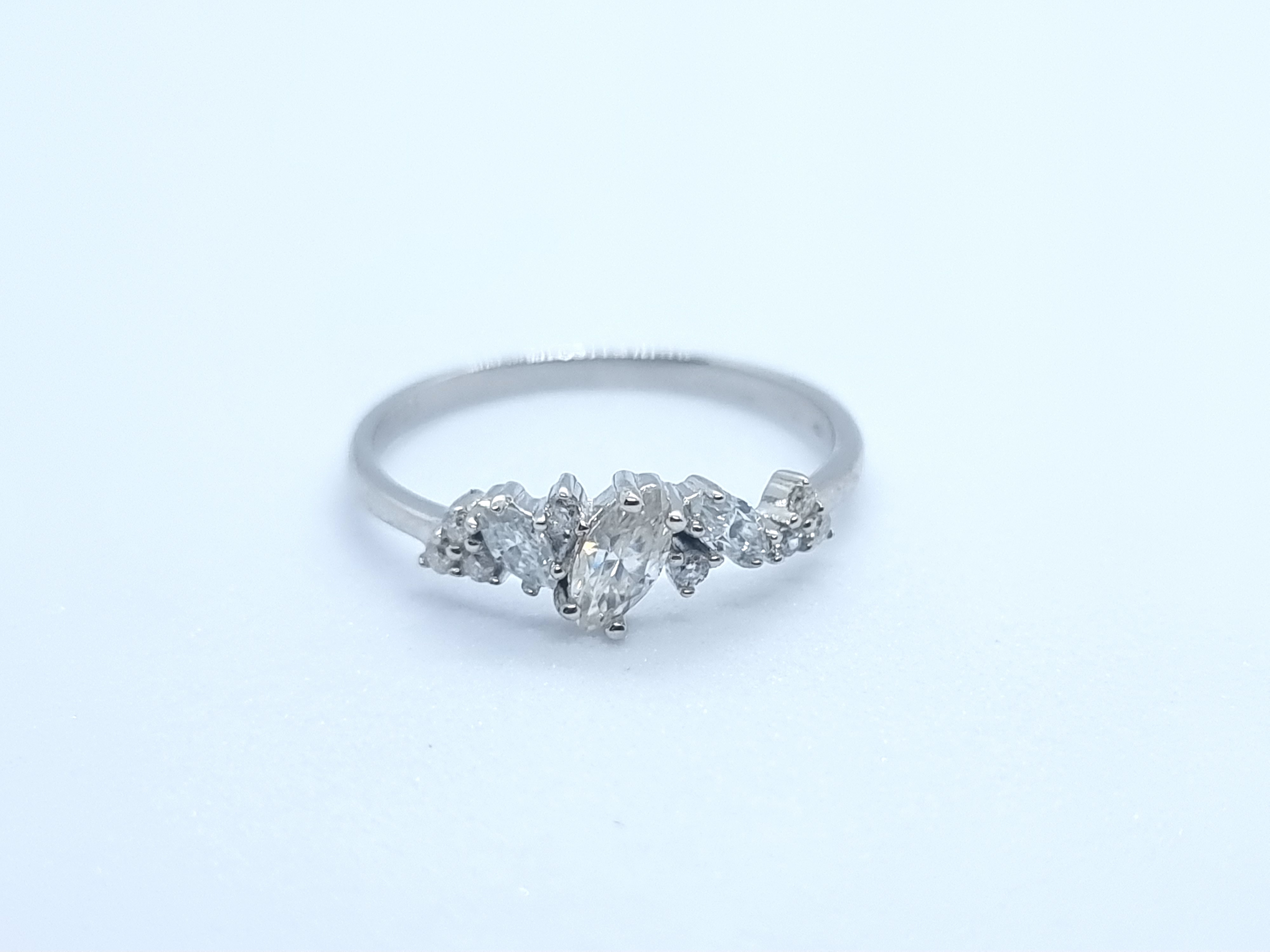 Fiona Silver and moissanite ring
