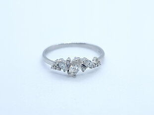 Fiona Silver and moissanite ring
