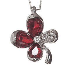 Necklace "fyrklöver" red