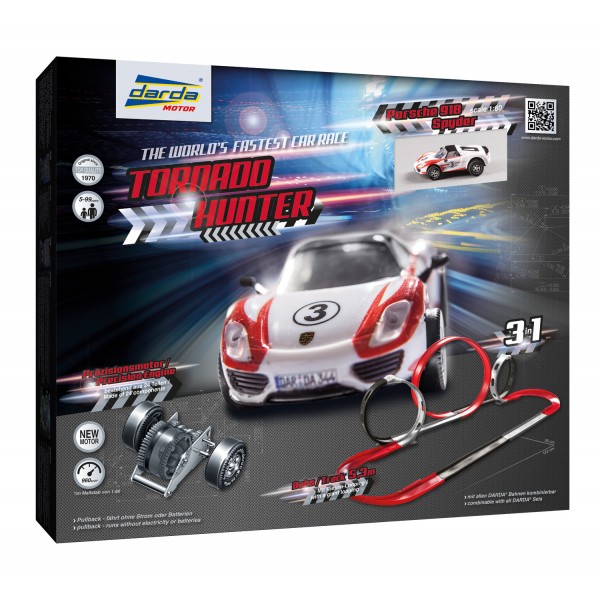KSM Toys Darda Tornado Hunter Race Track Set with Porsche Toy Car for Ages 5 50242