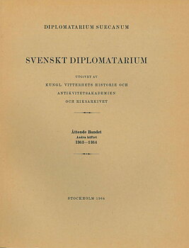 Svenskt Diplomatarium – Band 8,  häfte 2