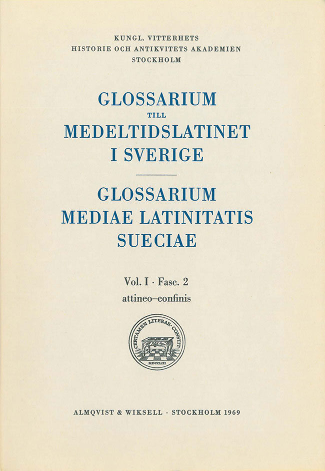 Glossarium till medeltidslatinet i Sverige – Paket - 3