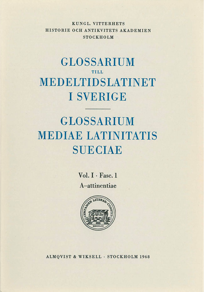 Glossarium till medeltidslatinet i Sverige – Paket - 2