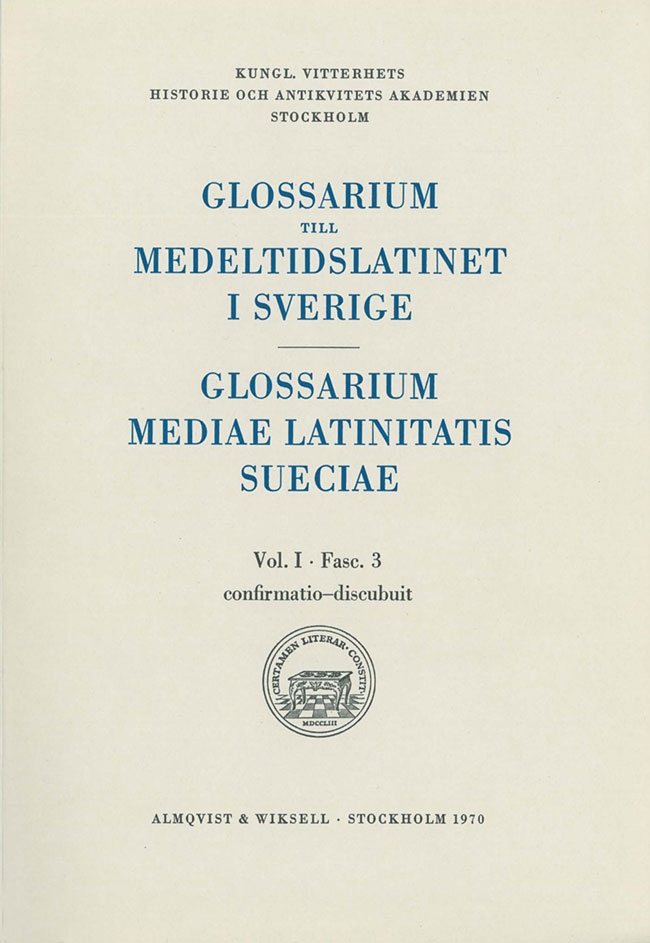 Glossarium till medeltidslatinet i Sverige – Paket - 4