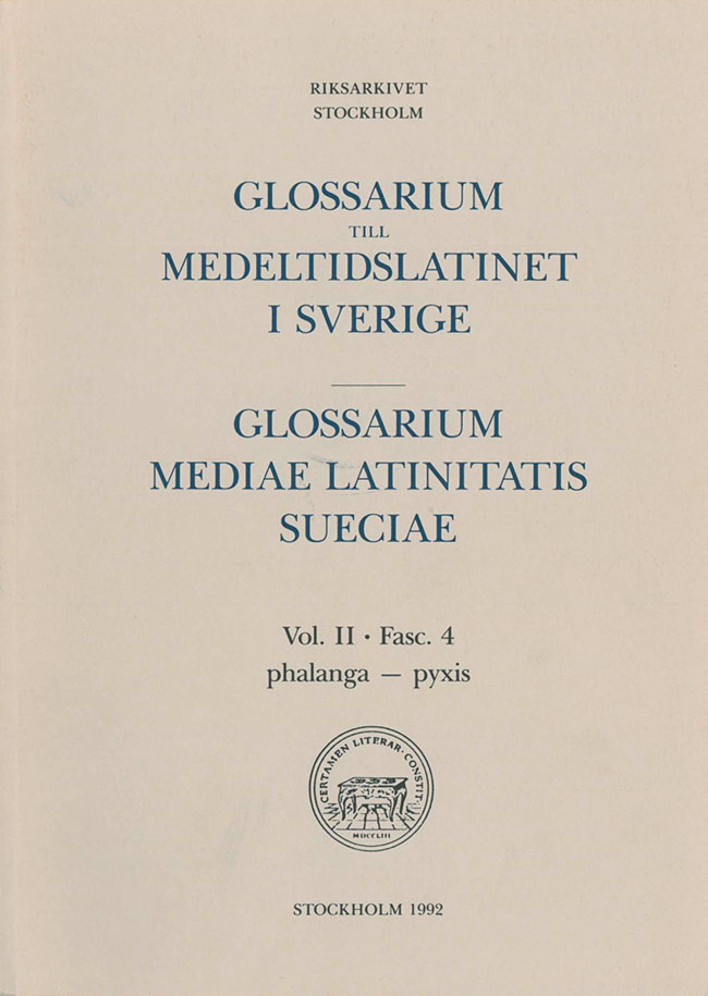 Glossarium till medeltidslatinet i Sverige – Paket - 10