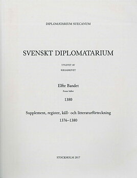Svenskt Diplomatarium – Band 11,  häfte 5