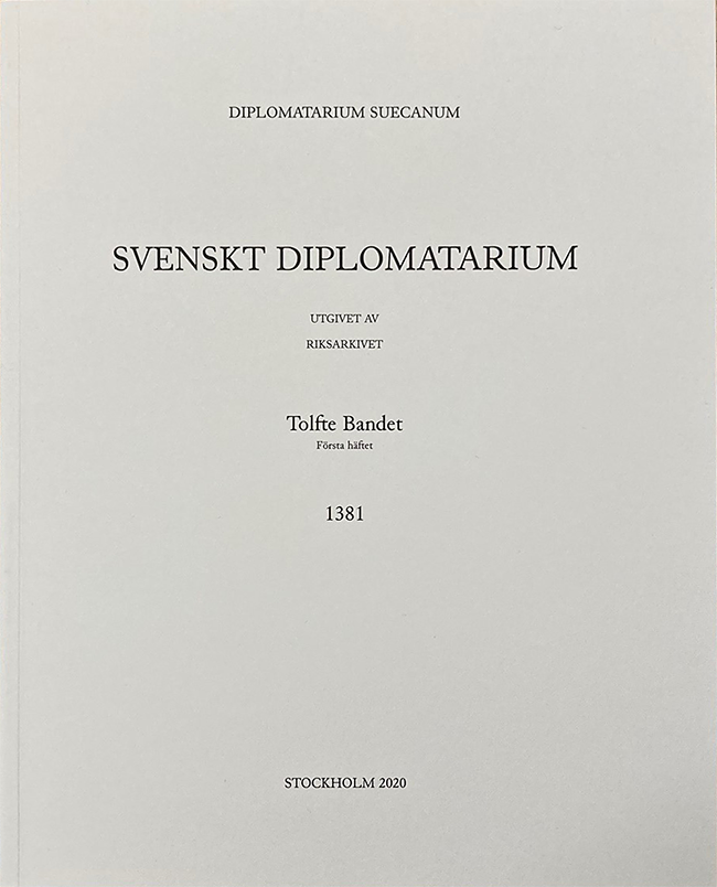 Svenskt Diplomatarium – Band 12,  häfte 1