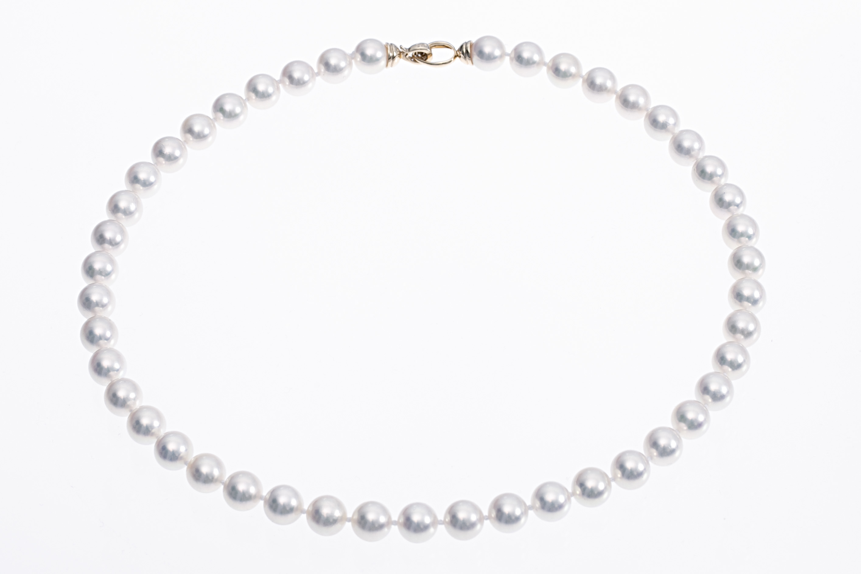 Halskette aus Akoya-Zuchtperlen in AAA-Qualität mit Verschluss aus Gold und Diamanten 8-8.5 mm - 4