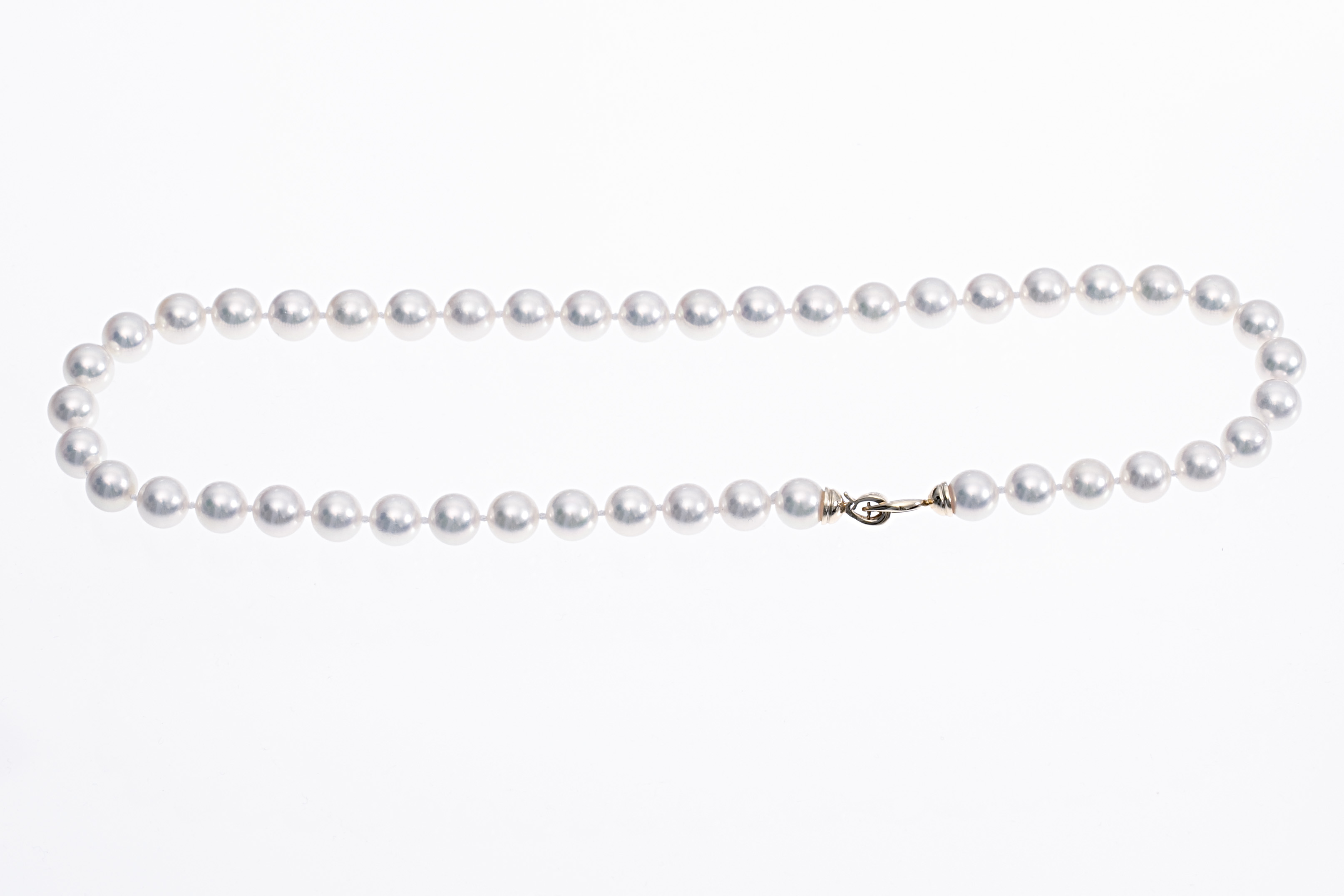 Halskette aus Akoya-Zuchtperlen in AAA-Qualität mit Verschluss aus Gold und Diamanten 8-8.5 mm - 7