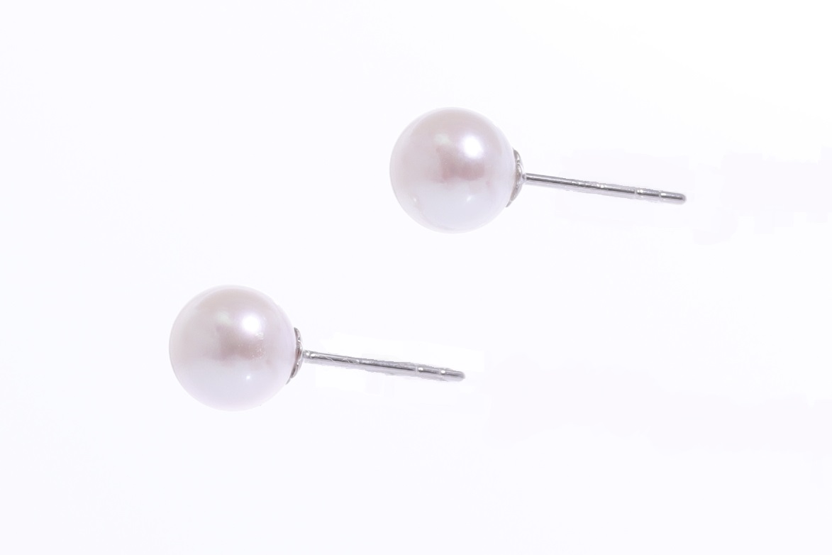 Perlenohrringe-Akoya in AAA-Qualität in Weißgold 6.5–7 mm