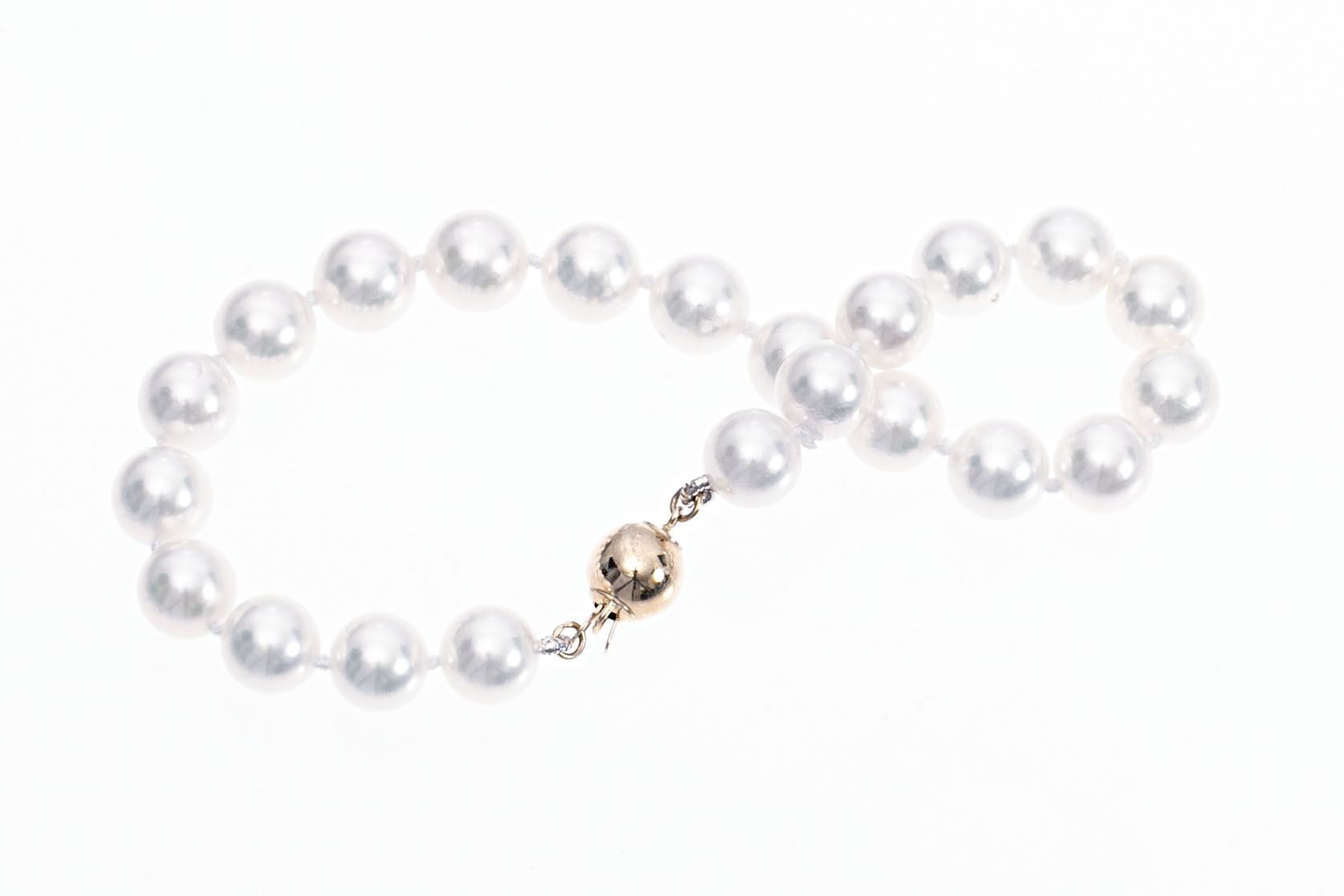 AAA-Quality Akoya pearl bracelet set with gold clasp 7.5-8mm - 5