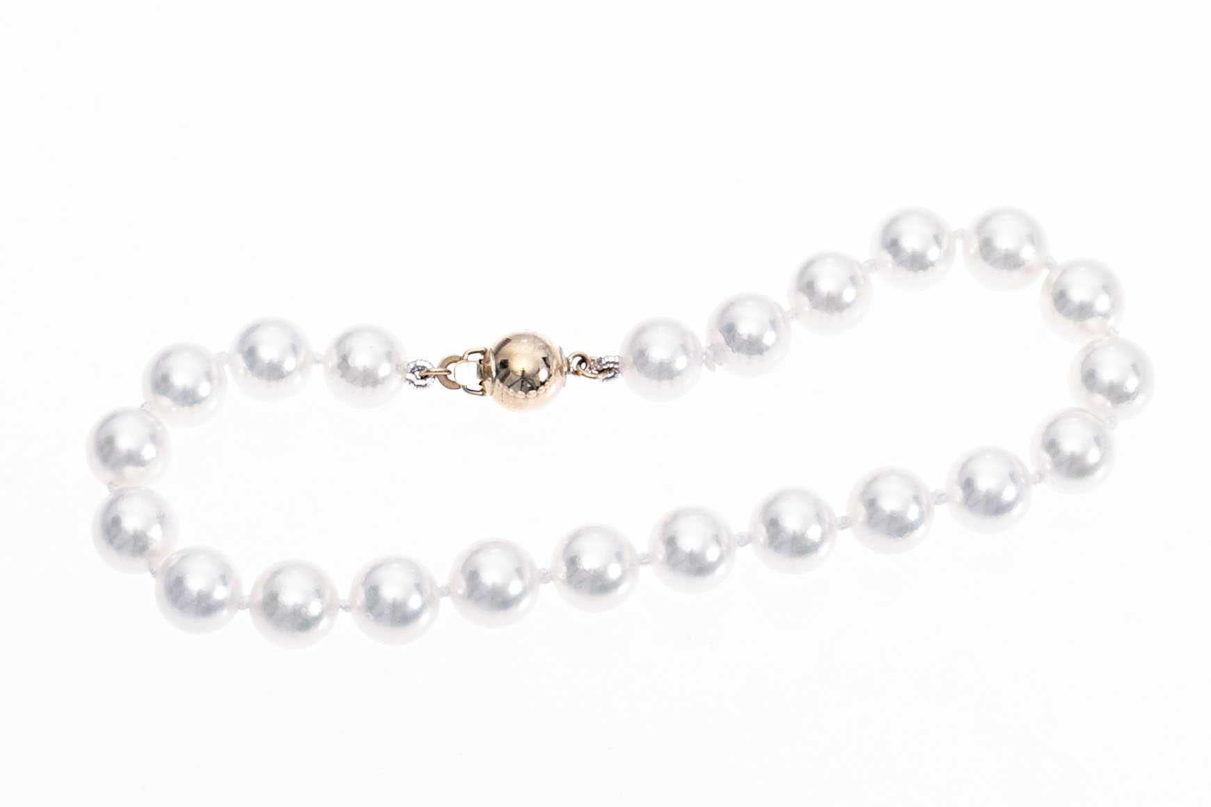 AAA-Quality Akoya pearl bracelet set with gold clasp 7.5-8mm - 4