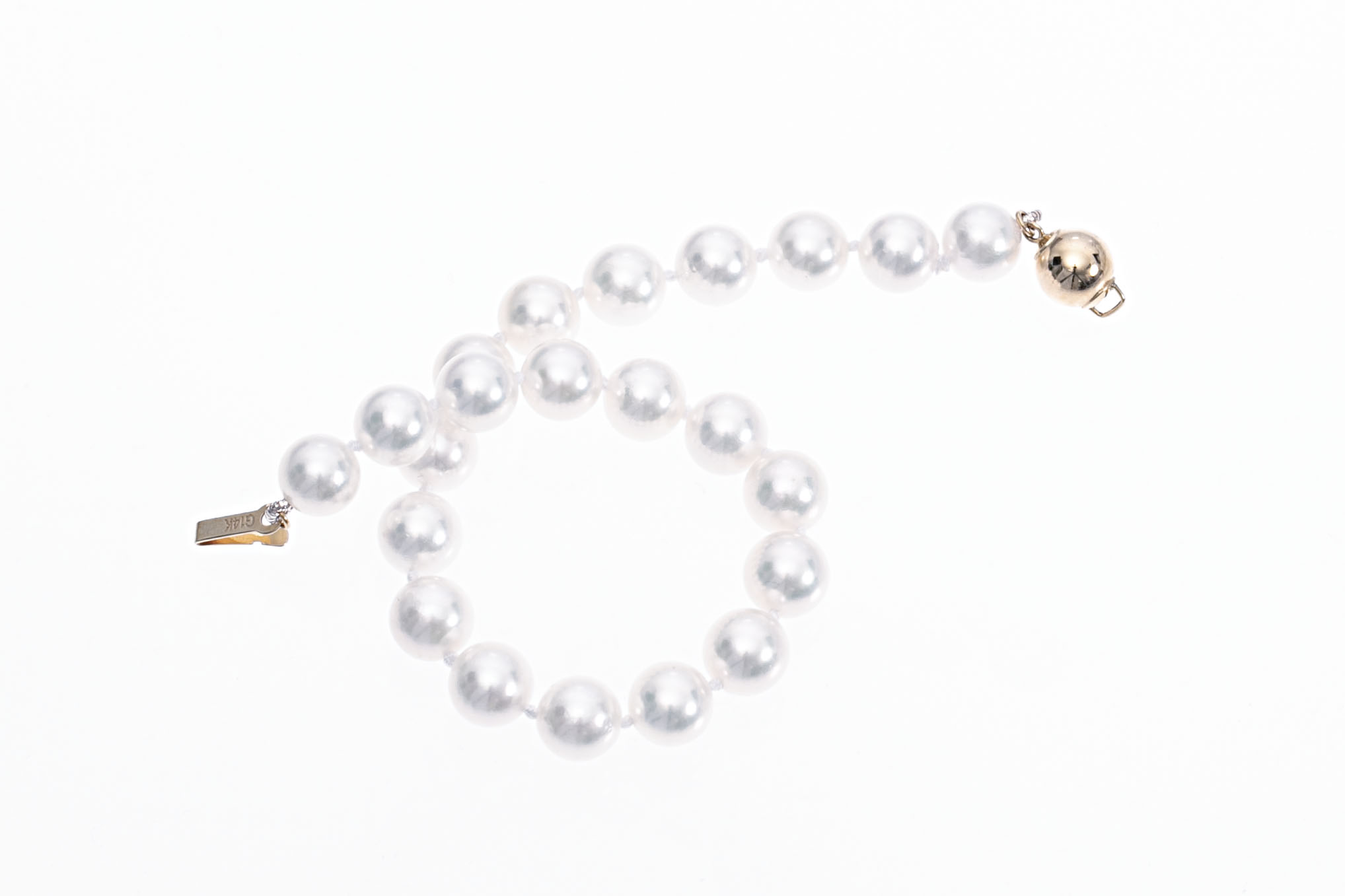 AAA-Quality Akoya pearl bracelet set with gold clasp 7.5-8mm - 3