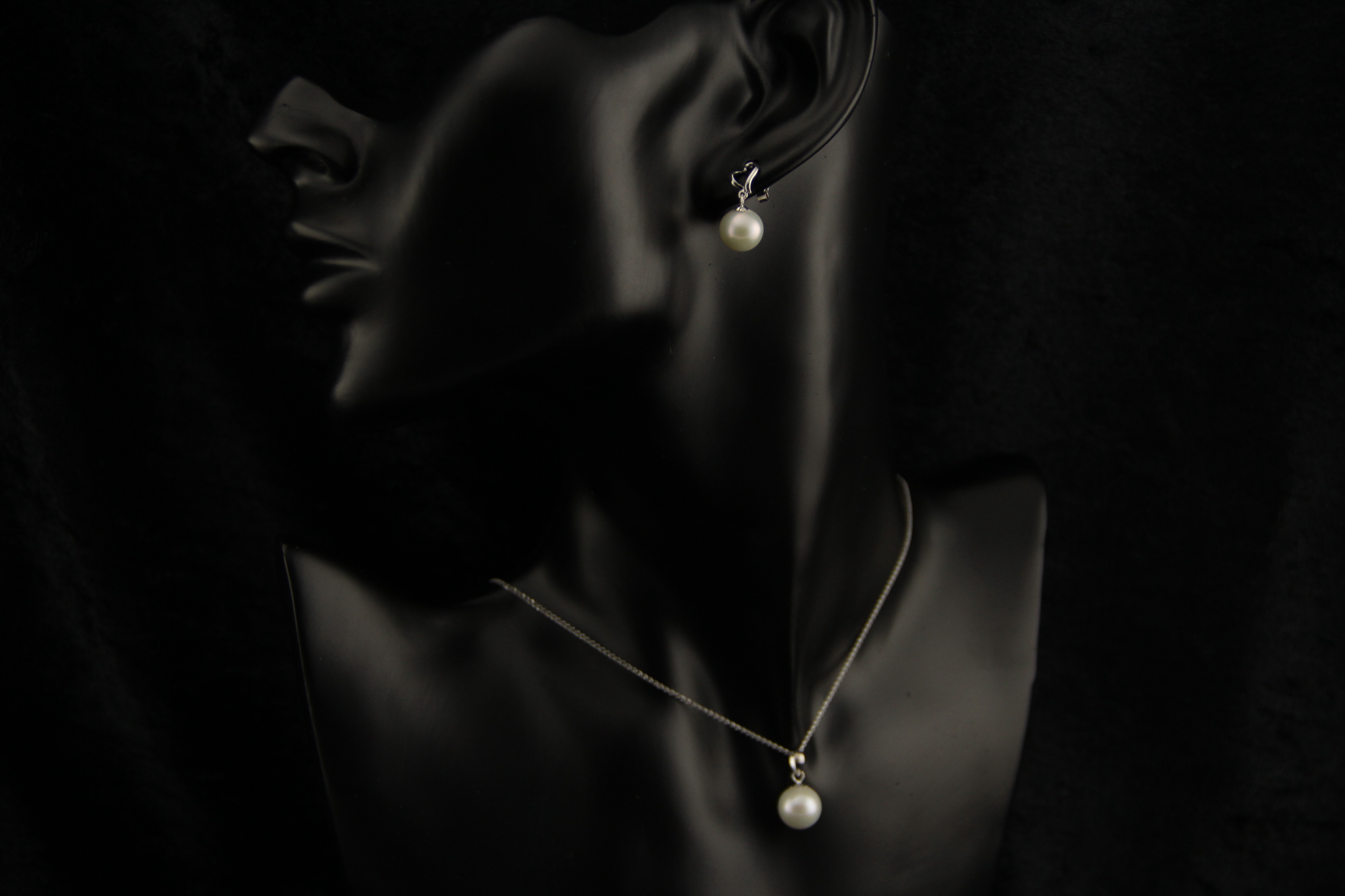Set mit Süßwasserperlen aus 18 Karat Weißgold - 3