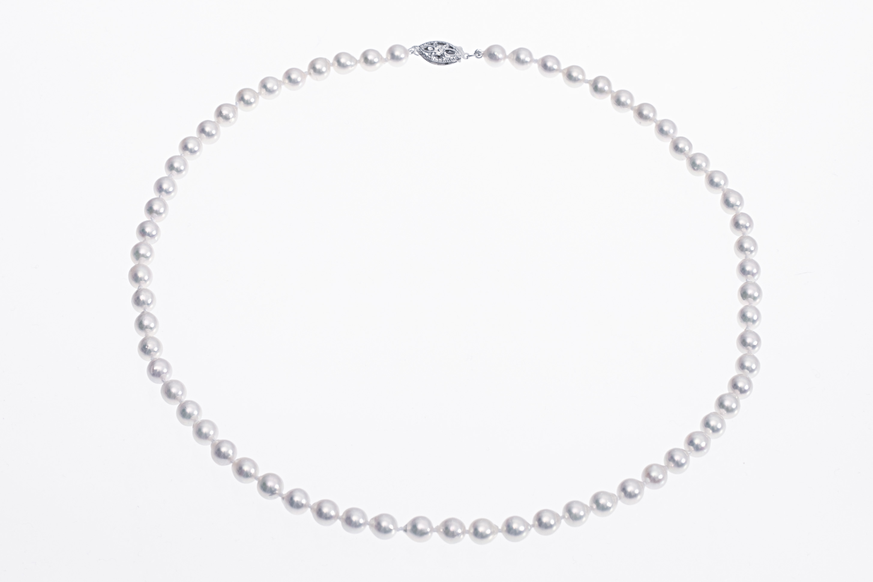 Halskette aus Akoya-Zuchtperlen in Standardqualität mit Weißgoldverschluss 5–5.5 mm - 4