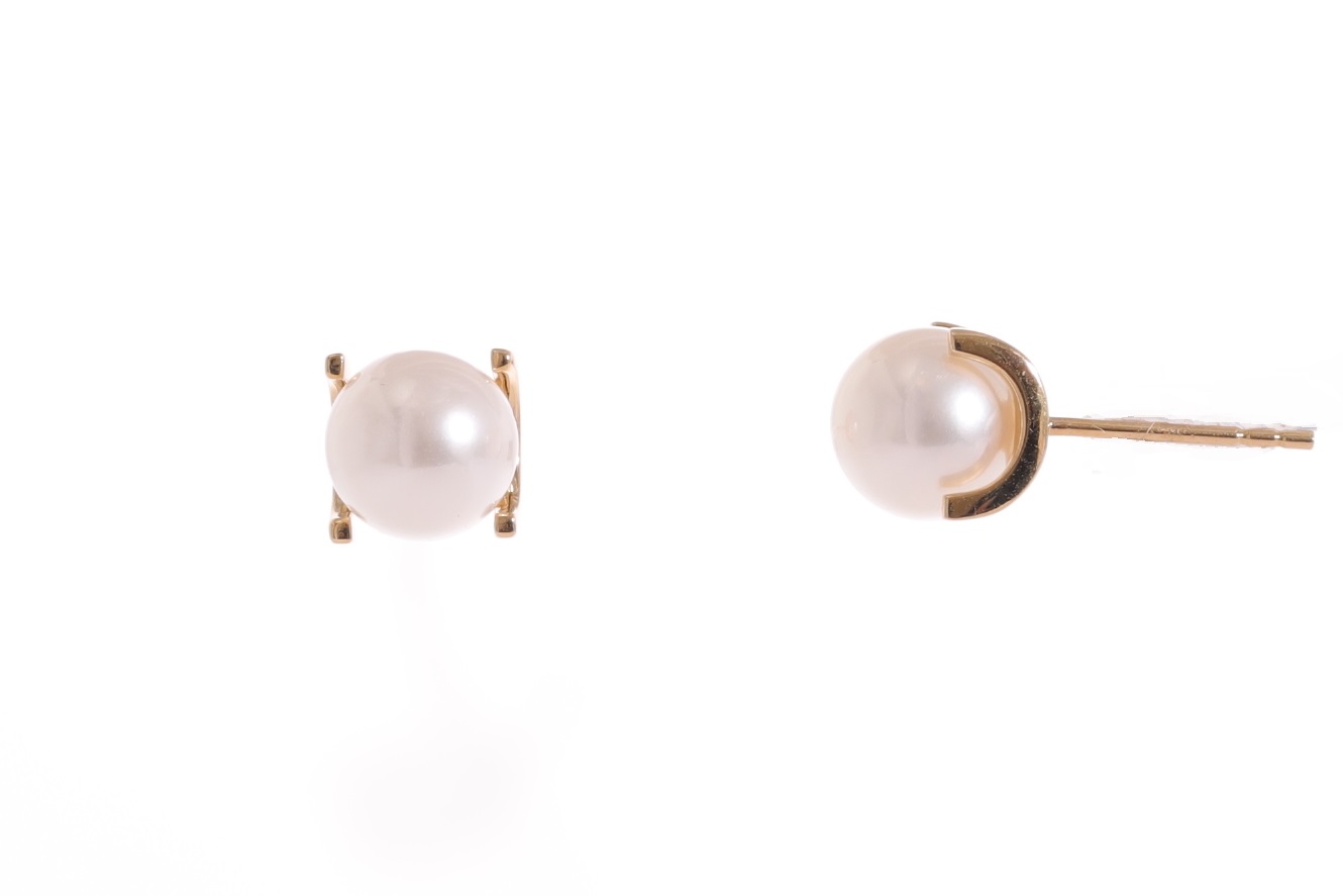 Perlenohrring-Tahiti mit Weißgold und Diamanten 9–10 mm - 2
