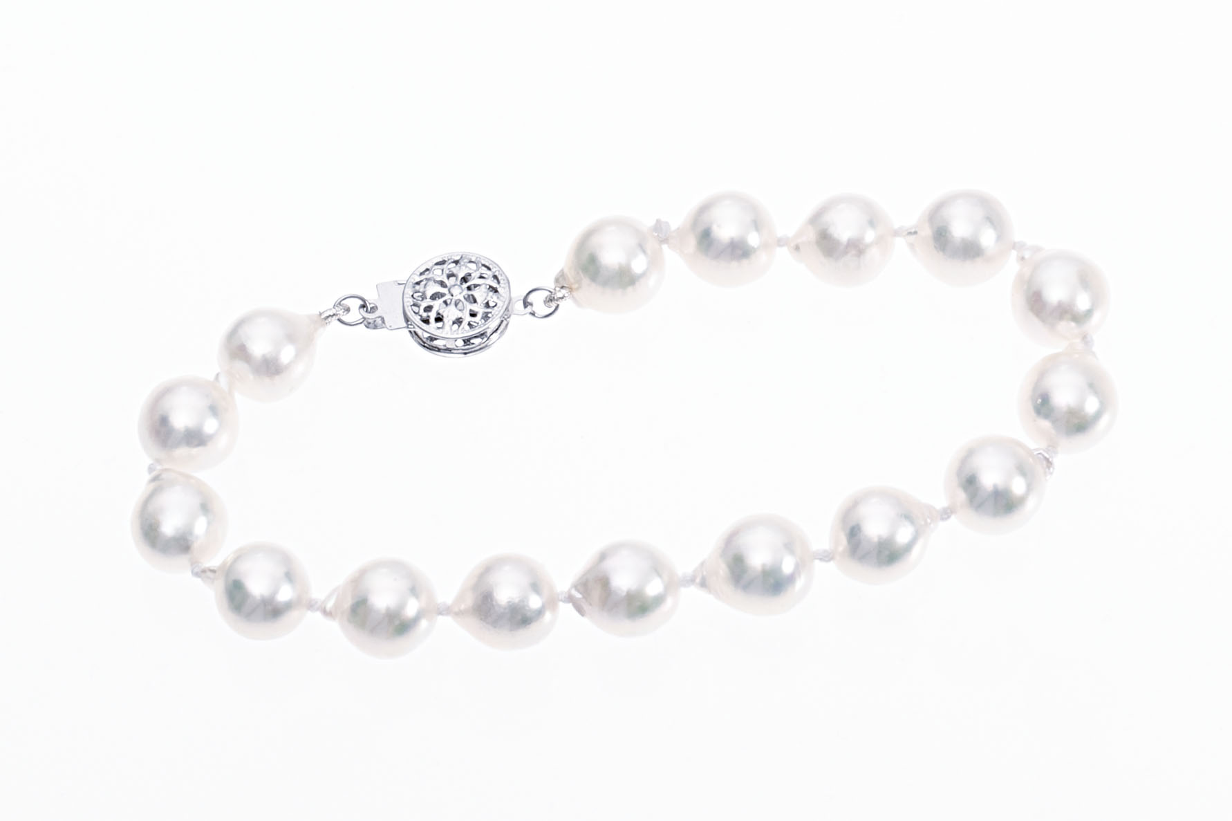 Großes Perlenarmband-Akoya mit Weißgoldverschluss 8–8.5 mm - 4