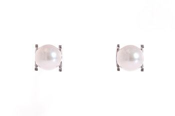 Perlenohrringe Akoya in AAA-Qualität in Weißgold 7–7.5 mm