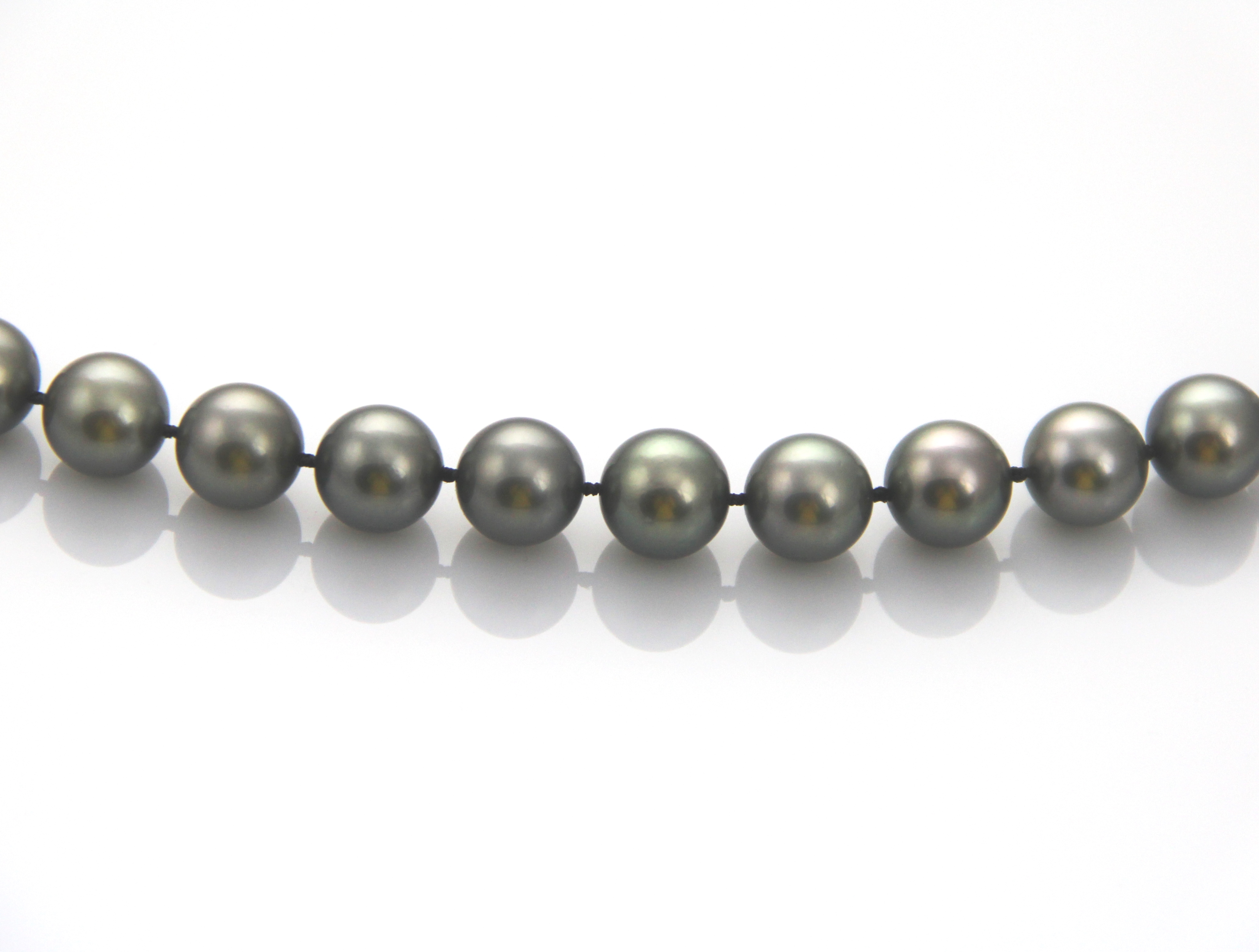 Große Tahiti-Zuchtperlenkette mit Weißgoldverschluss 11–13 mm - 5