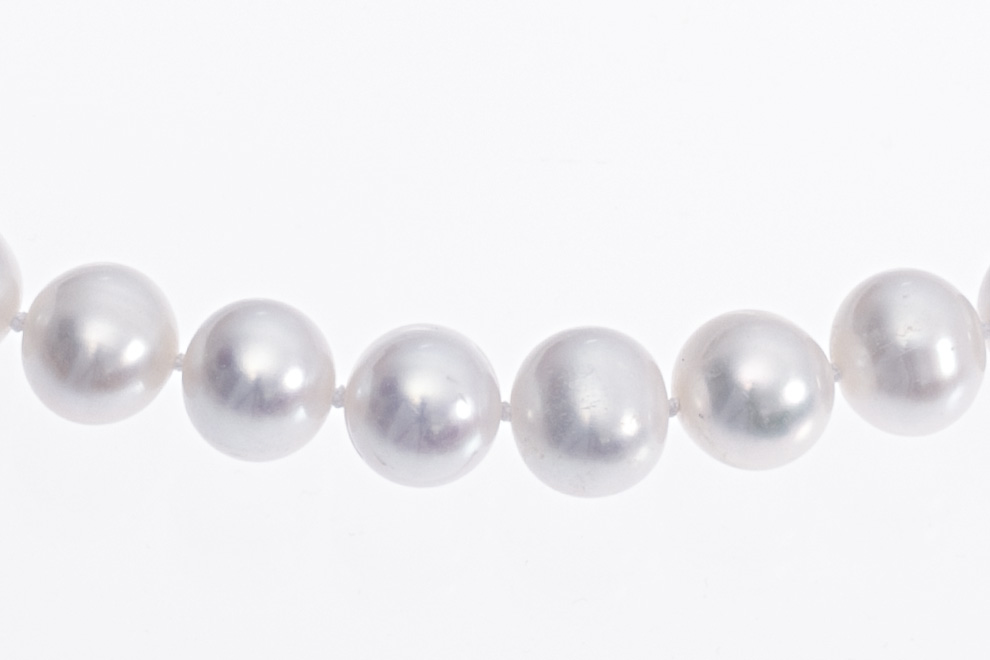Slange Hele tiden Vild Perle halskæde med store ferskvandsperler og lås i sølv 10-11mm - Julia's  Pearls