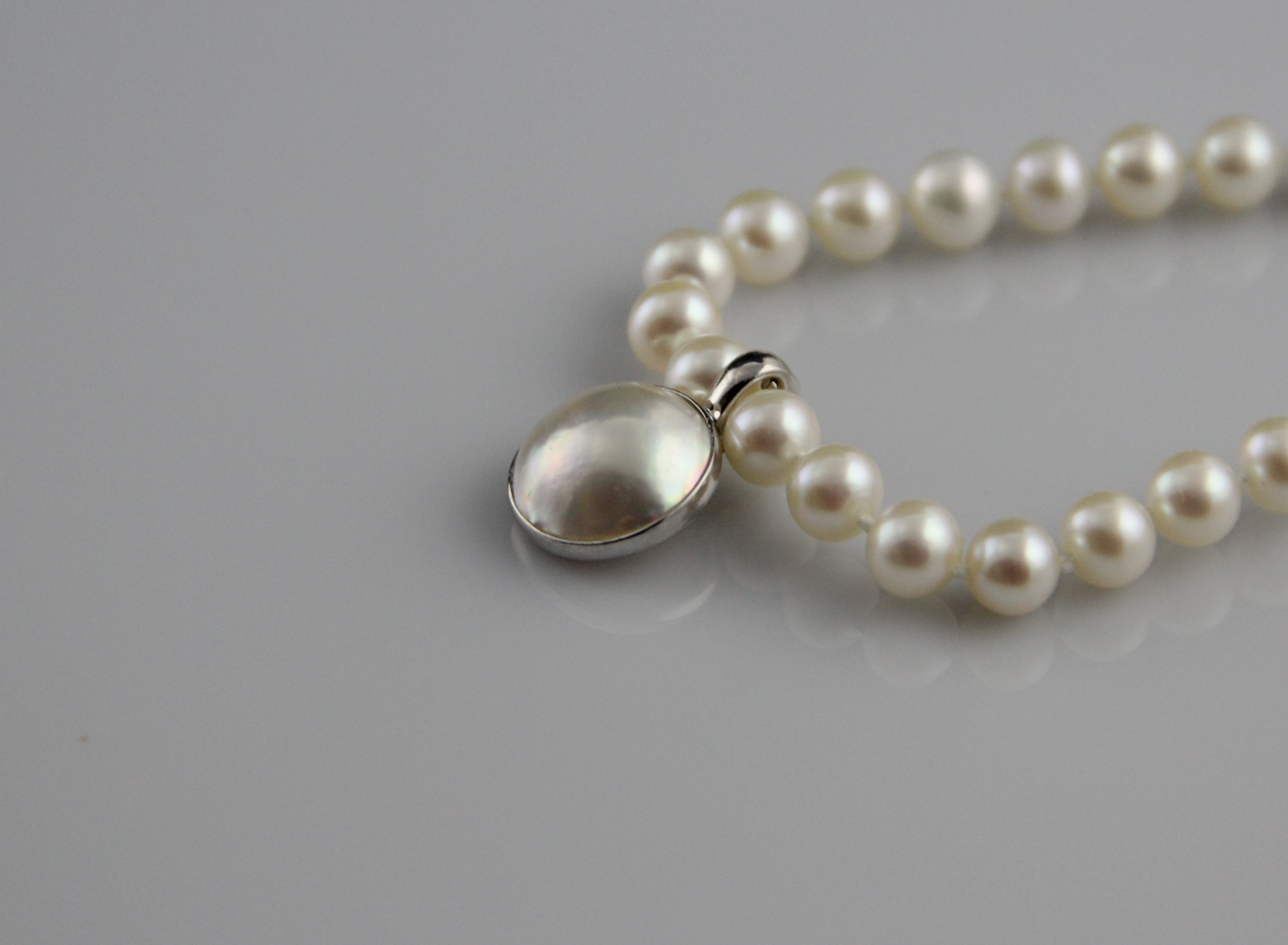 Perlenanhänger-Mabe in Silber - 4